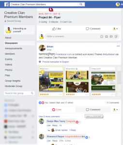 Graphic Pro Students post on Creative Clan premium group